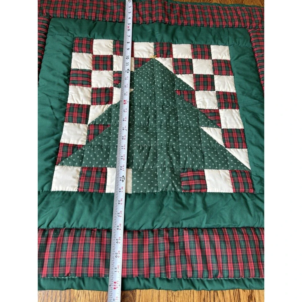 Vintage Handmade Patchwork‎ Quilt Block Christmas Tree New 32